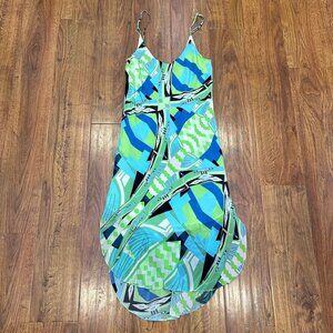 Salinas Rio de Janeiro silk slip dress in geometric print